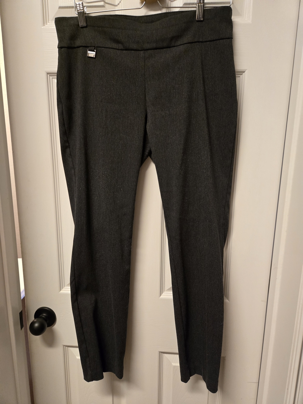 Alfani 12P Charcoal Gray Womens Pull On Ponte Skinny Pants - Picture 1 of 3